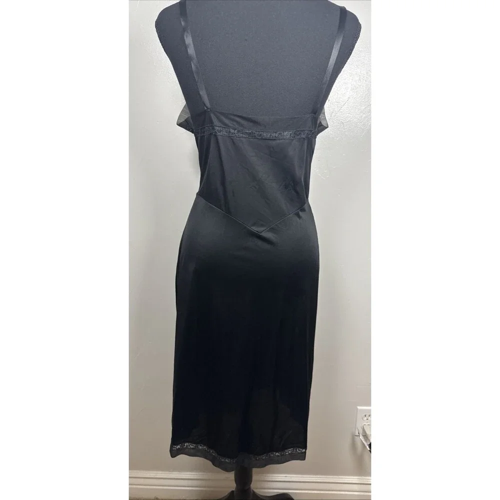 Shadowline Black Slip Dress Lingerie Dark Feminine Size 40 Bust Vintage